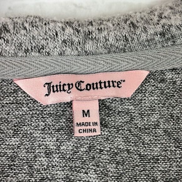 Juicy Couture Womans Gray Hooded Studded Sweater Top Size Medium - Picture 3 of 8